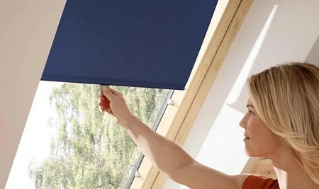 Рассеивающая штора на крючках Velux RHL PK06, 94х118, синий