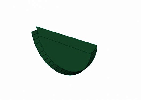 Заглушка желоба коттеджная D125 мм, Zn + порошк.покраска, цвет RAL 6005 (зеленый мох)