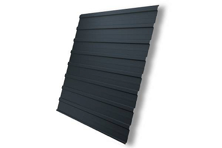 Профнастил С10А Гранд Лайн / Grand Line 0.5 GreenCoat Pural Matt Zn 275, цвет RR 2H3 антрацитово-серый (RAL 7016)
