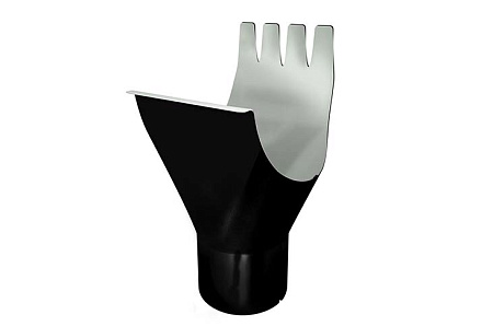 Воронка желоба полукруглая D125/90 Grand Line PE, RAL 9005 черный