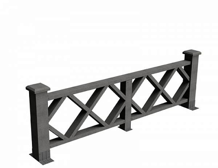 Секция ограждения Миллениум GRINDERDECO, 2104х715 мм, серый базальт