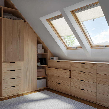 Деревянное однокамерное мансардное окно с вентклапаном Dakea KAV B900 M6A, 78x118