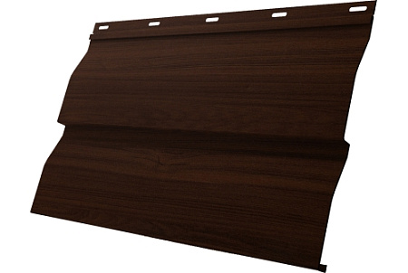 Металлический сайдинг Гранд Лайн / Grand Line профиль Корабельная доска, Принт Элит 0.45, цвет Шоколадное дерево TwinColor