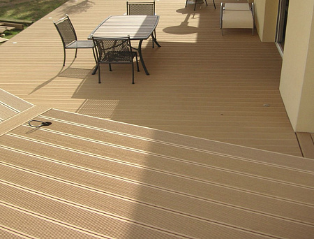 Террасная доска Классик Terrapol / Террапол ДПК полнотелая без паза, 3000х147х24 мм, цвет дуб севилья