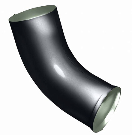 Колено стока D125/90 Grand Line PE, RAL 7024 мокрый асфальт