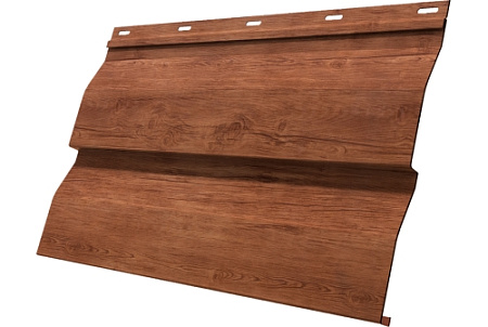 Металлический сайдинг Гранд Лайн / Grand Line профиль Корабельная доска, Принт Премиум 0.45, цвет Рябина насыщенная Фреш TwinColor