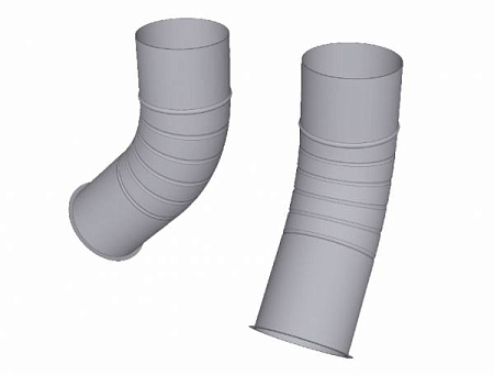 Колено гофрированное 60 гр D100 мм, Zn + порошк.покраска, цвет RAL 7004 (сигнально-серый)