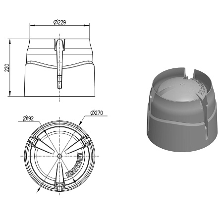 Колпак кровельный Krovent HupCap 270 New, коричневый