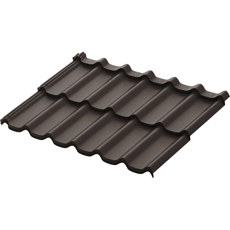 Металлочерепица модульная Aquasystem Стокгольм, Rooftop Бархат, 1185х775 мм, RAL 8017 коричневый