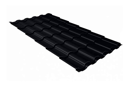 Металлочерепица Grand Line Kredo, 0,5 Velur X, RAL 9005 черный янтарь