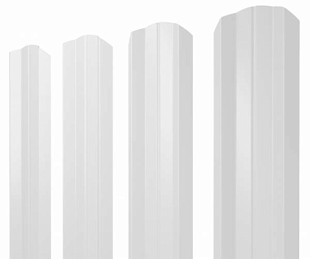 Штакетник металлический Grand Line (Гранд Лайн), М-образный фигурный, PE 0.45, цвет RAL 9003 (сигнально-белый)