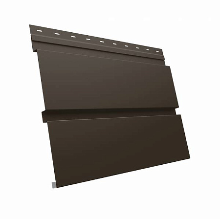 Металлический сайдинг Гранд Лайн / Grand Line профиль Квадро Брус, Satin Matt 0.5, цвет RR 32 (темно-коричневый)