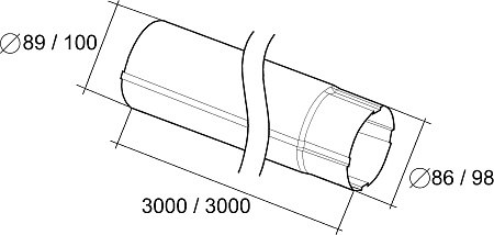 Труба водосточная круглая 100 мм Гранд Лайн Grand Line PU, длина 3.0 м, цвет Ral 8017 (коричневый)