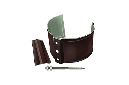 Кронштейн трубы на кирпич, круглый D125/90 Grand Line PE Matt, RAL 8017 коричневый