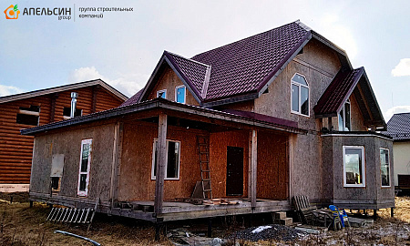 Монтаж фасада плиткой Hauberk в пос. Первомайское