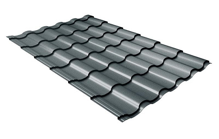 Металлочерепица Гранд Лайн / Grand Line, коллекция Kredo, 0.5 Satin Zn 140, цвет RAL 7016 (антрацитово-серый)