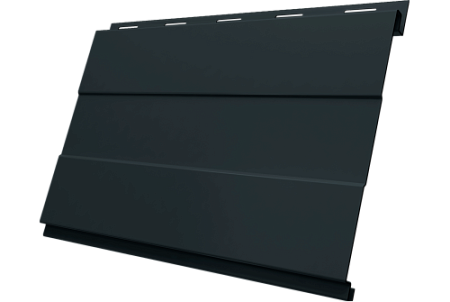 Металлический сайдинг Гранд Лайн / Grand Line профиль Вертикаль проф, Velur 0.5 с пленкой, RAL 7016 (антрацитово-серый)