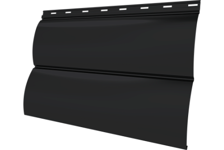 Металлический сайдинг Гранд Лайн / Grand Line профиль Блок-хаус новый, Velur 0.5 с пленкой, цвет Ral 9005 (черный)