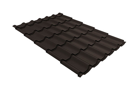 Волновой профиль Grand Line Classic, 0,5 GreenCoat Pural BT Matt, Zn 275, RR 32 темно-коричневый (RAL 8019 серо-коричневый)