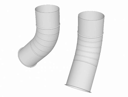 Колено гофрированное 60 гр D150 мм, Zn + порошк.покраска, цвет RAL 9003 (сигнально-белый)