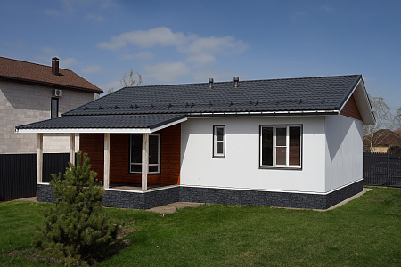 Металлочерепица Гранд Лайн / Grand Line, коллекция Kvinta плюс, 0.5 Satin Matt Zn 180, цвет RAL 7024 (мокрый асфальт)