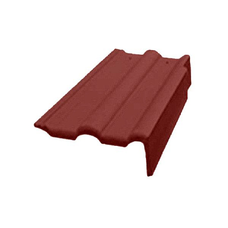 Боковая цементно-песчаная черепица Braas (Браас), правая, серия Франкфуртская, цвет вишня, 420х330 мм
