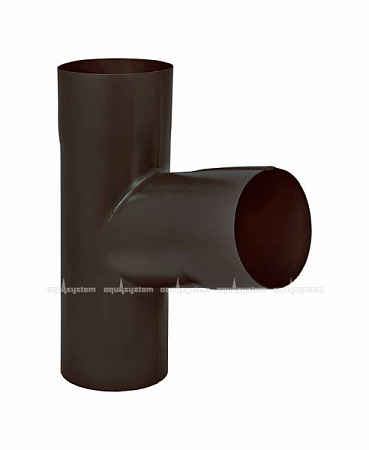 Тройник трубы D100 Aquasystem Pural Matt, RR 32 темно-коричневый