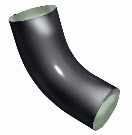 Колено трубы круглое 60° D125/90 Grand Line PE, RAL 7024 мокрый асфальт