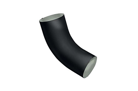 Колено трубы круглое 60° D125/90 Grand Line PE Matt, RAL 9005 черный