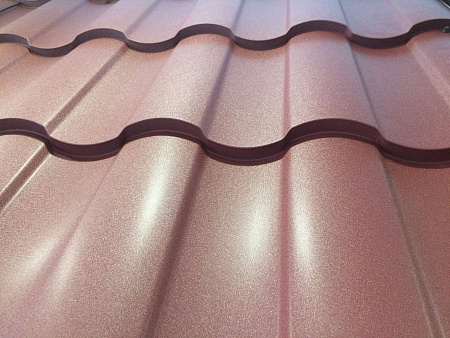 Металлочерепица Гранд Лайн / Grand Line, коллекция Kredo, 0,5 Satin Zn 140, цвет RAL 3009 (оксидно-красный)