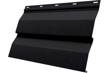 Металлический сайдинг Гранд Лайн / Grand Line профиль Корабельная доска, Сатин 0.5, цвет Ral 9005 (черный янтарь)