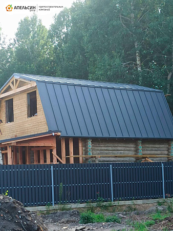 Монтаж кликфальца Grand Line + водосточная система д. Ваганово