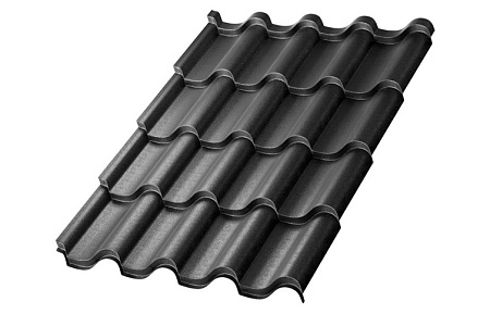 Металлочерепица Металл Профиль Монтерроса, VikingMP E 0.5, черный темный RAL9005 Металлочерепица Металл Профиль Монтерроса, VikingMP E 0.5, черный темный RAL9005