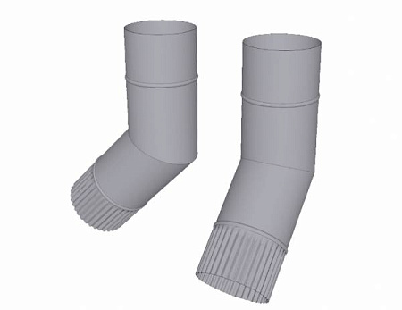 Колено фальц D120 мм, Zn + порошк.покраска, цвет RAL 7004 (сигнально-серый)