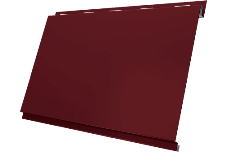 Металлический сайдинг Гранд Лайн / Grand Line профиль Вертикаль классик, PE 0.5 с пленкой RAL 3005 (красное вино)