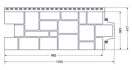 Фасадная панель Grand Line Classic, Крупный камень 1102,5х417,4 мм, бежевый