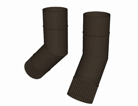 Колено фальц D100 мм, Zn + порошк.покраска, цвет RR 32 (темно-коричневый)