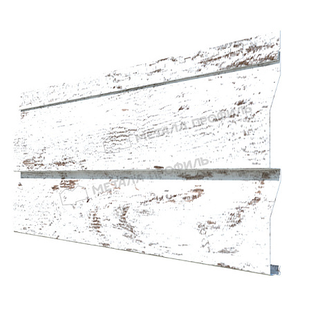 Металлический сайдинг Металл Профиль Корабельная доска, 0.5 ECOSTEEL, беленый дуб