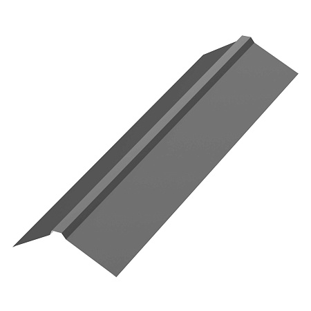 Конек плоский Aquasystem, 0.5 PE, Zn 140, 160х30х160х2000мм, RAL 7024 темно-серый