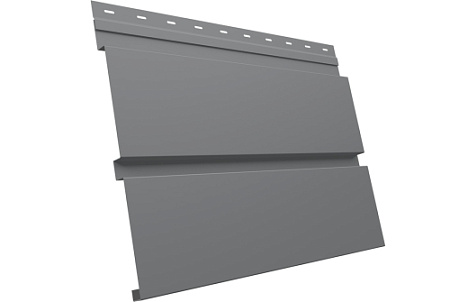 Металлический сайдинг Гранд Лайн / Grand Line профиль Квадро Брус, Сатин 0.5 с пленкой, RAL 7004 (сигнальный серый)