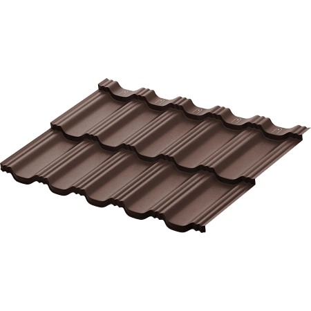 Металлочерепица модульная Aquasystem Гетеборг, Rooftop Бархат, 1205х765 мм, RAL 8017 коричневый