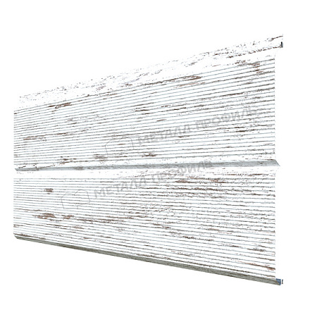 Металлический сайдинг Металл Профиль L брус XL Волна, 0.5 ECOSTEEL, беленый дуб