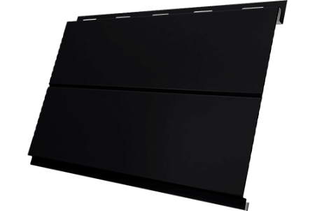 Металлический сайдинг Гранд Лайн / Grand Line профиль Вертикаль line, Сатин матовый ТХ 0.5 с пленкой, RAL (9005 черный)