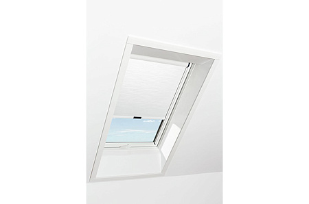 Штора рулонная дневного света Roto ZRE M в кассете, 94x140, линии белый