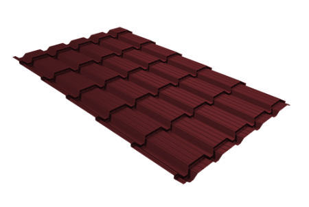 Волновой профиль Grand Line Quadro Profi, v01 0,5 PE, Zn 80-100, RAL 3005 красное вино