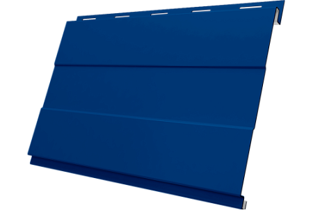 Металлический сайдинг Гранд Лайн / Grand Line профиль Вертикаль проф, Сатин 0.5 с пленкой, RAL 5005 сигнальный синий