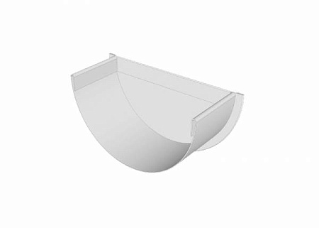 Заглушка желоба коттеджная D125 мм, Zn + порошк.покраска, цвет RAL 9003 (сигнально-белый)