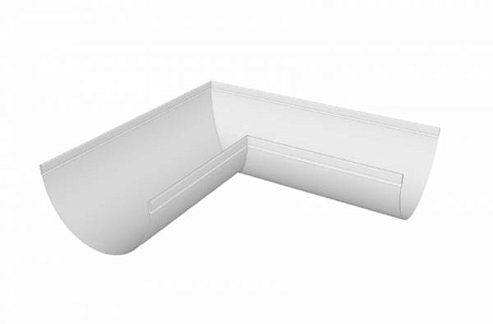 Желоб угловой 90°, D150 мм, Zn + порошк.покраска, цвет RAL 9003 (сигнально-белый)