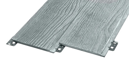 Фиброцементный сайдинг FCSPRO Вуд Клик, 3000x190x10 мм, серый в массе (под окраску)