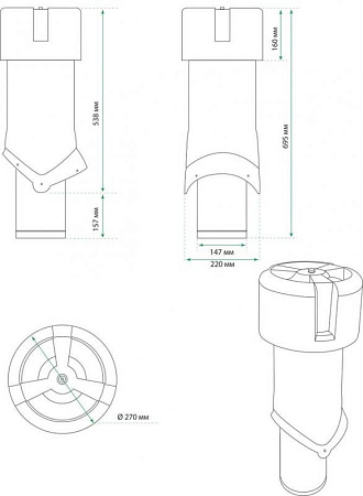 Изолированный вентиляционный выход Pipe-VT 150 Krovent (Кровент) для помещений, кирпичный